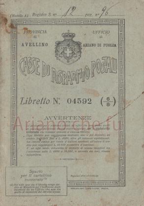 Libretto di risparmio postale di Ariano di Puglia
